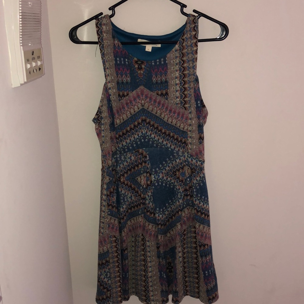 Painted threads patterned dress
